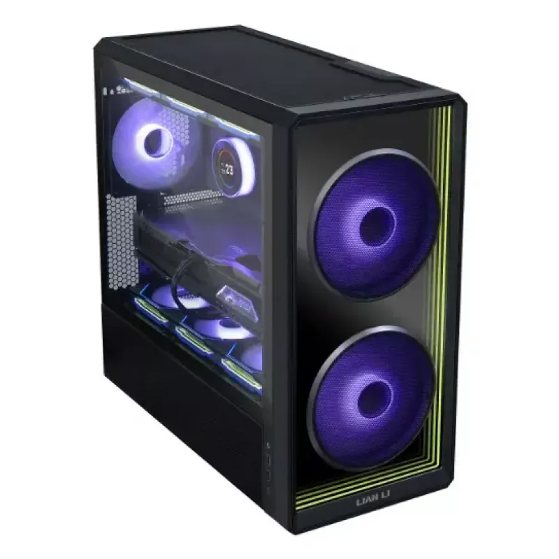 PC korpuss Lian Li Lancool 217 INF Midi Tower — Melns, EATX/ATX/Micro-ATX/Mini-ITX, 2x120mm priekšā, 1x140mm aizmugurē, 1×3.5 collu + 8×2.5 collu, rūdīts stikls