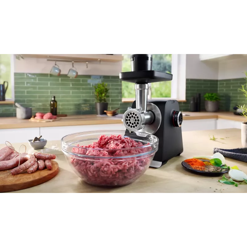 Bosch Serie 6 gaļas maļamā mašīna 2100 W Melna, Sudraba