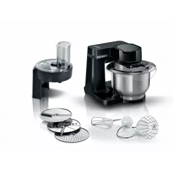 Bosch Serie 2 MUMS2EB01 virtuves kombains 700 W 3.8 L Melns, Nerūsējošais tērauds
