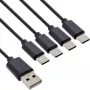 InLine USB 4in1 Y-lādētājkabelis, 1x USB-A vīrišķais uz 4x USB-C vīrišķais, melns 1m
