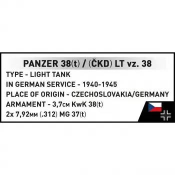Būvkomplekts Cobi Blocks Panzer 38 VZ.38 690 elementi – mēroga modeļa konstrukcijas komplekts
