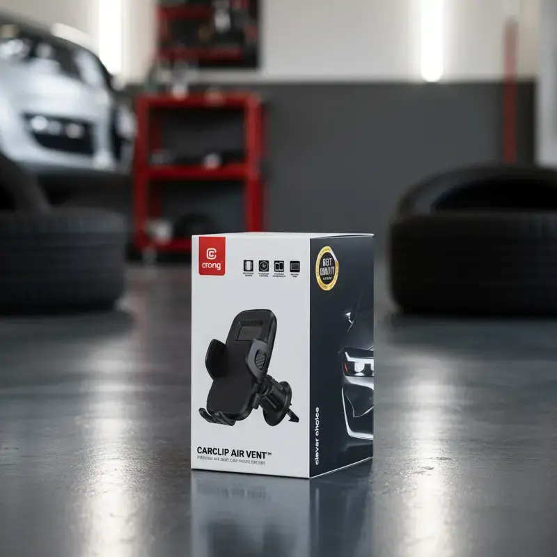 Crong Carclip Air Vent telefona turētājs ventilācijai, melns/ogles