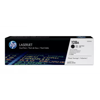 HP 128A 2-paku melnā oriģinālā lāzertinte kasetne, 4000 lpp, Melna, 2 gab.