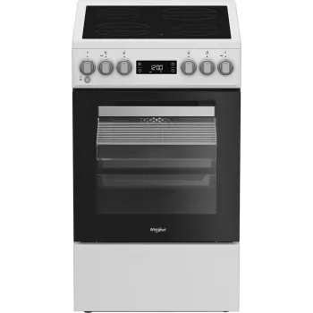Whirlpool W5V5LCW Brīvi stāvoša plīts Elektriskā keramiskā virsma Melna, Balta