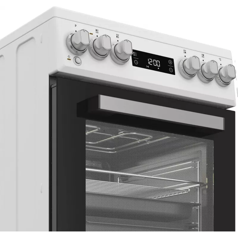 Whirlpool W5V5LCW Brīvi stāvoša plīts Elektriskā keramiskā virsma Melna, Balta