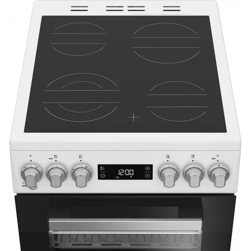 Whirlpool W5V5LCW Brīvi stāvoša plīts Elektriskā keramiskā virsma Melna, Balta