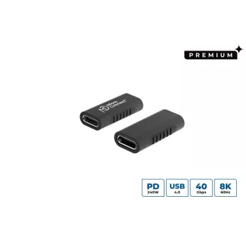 Microconnect USB3.2CFFA USB-C sievišķais-sievišķais adapteris, melns