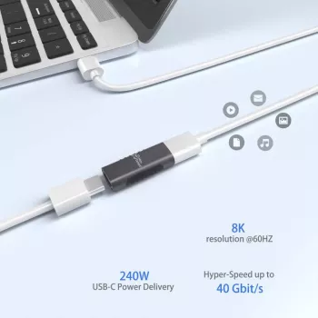 Microconnect USB3.2CFFA USB-C sievišķais-sievišķais adapteris, melns