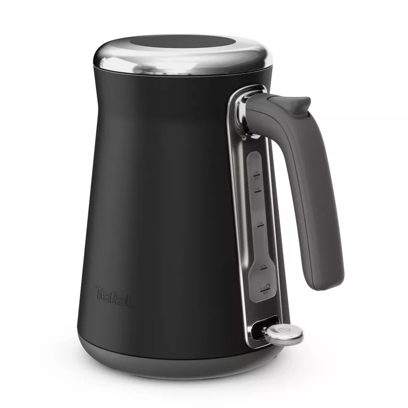 Elektriskā tējkanna Tefal KI6668E0 — 1.7 L, 2400 W, nerūsējošā tērauda korpuss, melna