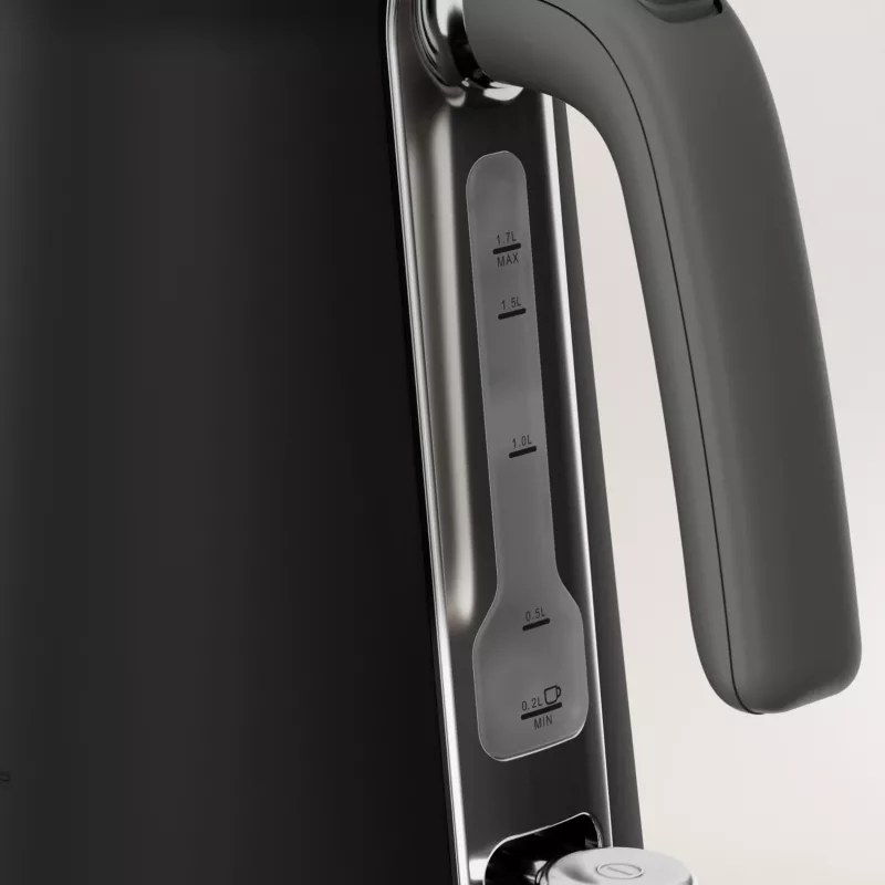 Elektriskā tējkanna Tefal KI6668E0 — 1.7 L, 2400 W, nerūsējošā tērauda korpuss, melna