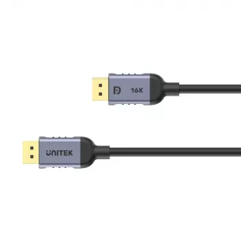 DisplayPort kabelis Unitek C1626GY01-3M 3 m, DisplayPort 2.1 vīriešu–vīriešu, 80 Gbit/s, HDR, HDCP 2.2, zelta kontakti