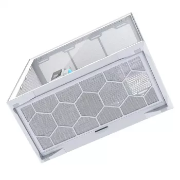 MODECOM Volcano SPACE XL FULL TOWER NF balts — pilna torņa korpuss ar ARGB, rūdītu stiklu, 8 paplašinājuma slotiem, līdz 440 mm GPU