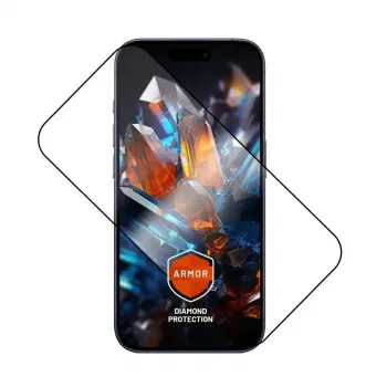FIXED Armor aizsargstikls Apple iPhone 17 Pro — melns, ar pretputekļu uzliktāju un AR slāni