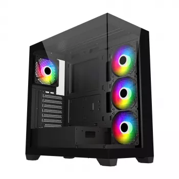 FSP M340-BA korpuss Midi Tornis mITX, mATX, ATX Melns ARGB