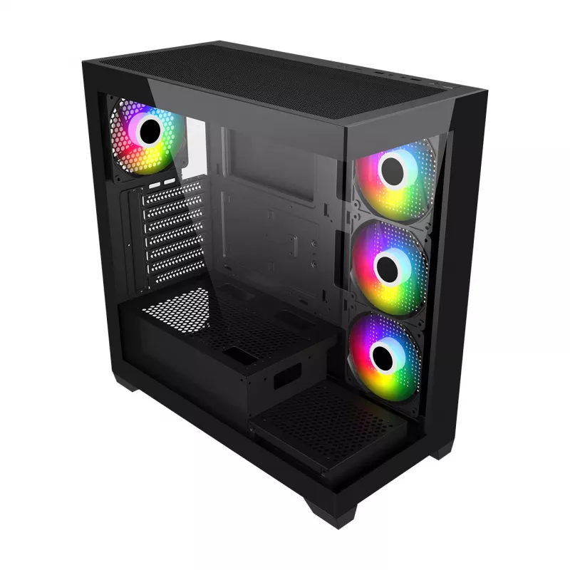 FSP M340-BA korpuss Midi Tornis mITX, mATX, ATX Melns ARGB