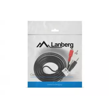Audio kabelis Lanberg CA-MJRC-10CC-0020-BK 3,5 mm – RCA 2 m Melns Sarkans Balts