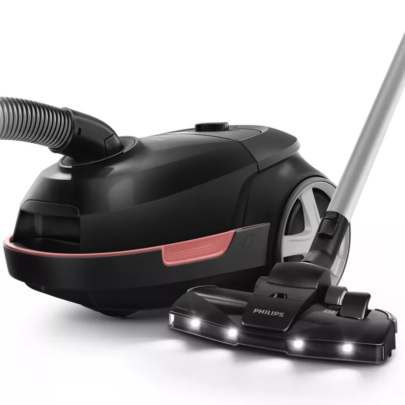 Cilindriskais putekļsūcējs Philips XD6142/12 — 900 W, 4 L putekļu maiss, HEPA filtrs, melns