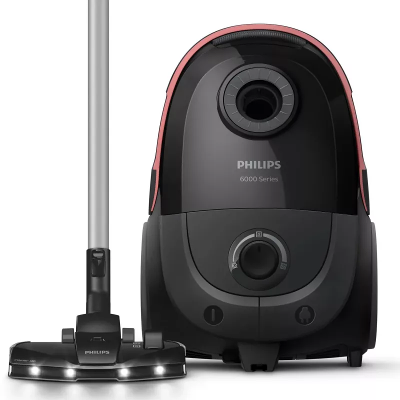 Cilindriskais putekļsūcējs Philips XD6142/12 — 900 W, 4 L putekļu maiss, HEPA filtrs, melns