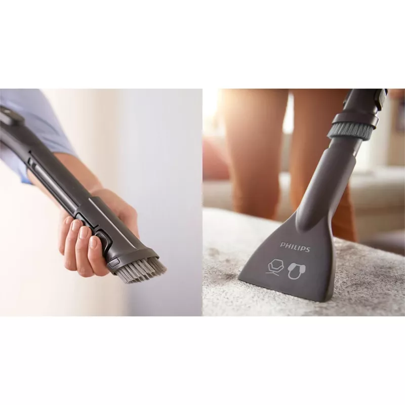 Cilindriskais putekļsūcējs Philips XD6142/12 — 900 W, 4 L putekļu maiss, HEPA filtrs, melns