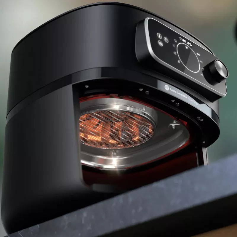 Gaisa fritieris Philips 7000 sērija HD9876/90 — 8.3 L, 2200 W, 22 programmas, Rapid Air, Melns