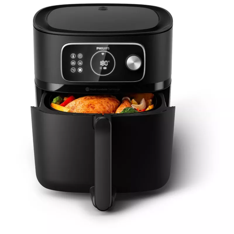Gaisa fritieris Philips 7000 sērija HD9876/90 — 8.3 L, 2200 W, 22 programmas, Rapid Air, Melns