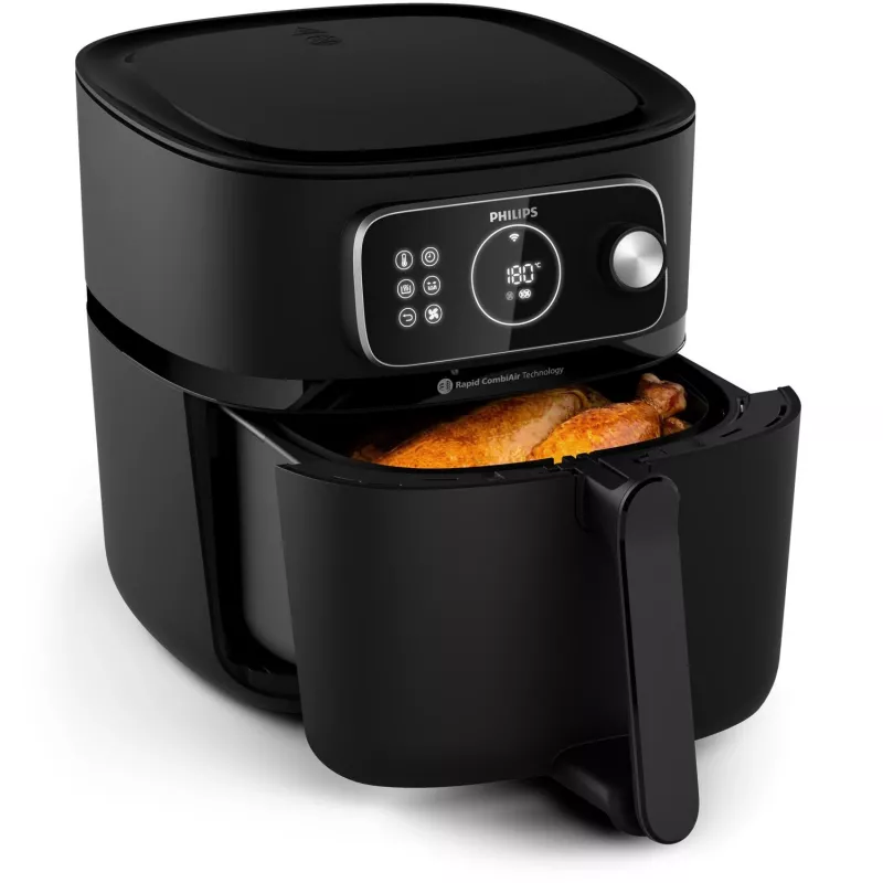 Gaisa fritieris Philips 7000 sērija HD9876/90 — 8.3 L, 2200 W, 22 programmas, Rapid Air, Melns