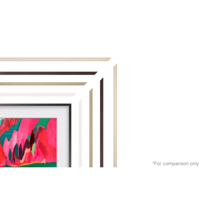 Samsung 75” Frame TV (2025) ar maināmu balto rāmi - Teak, Frame, Beige
