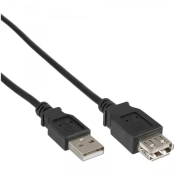 USB 2.0 pagarinātājkabelis, A tipa tēviņš/mātīte, InLine 34605B, melns, 5m