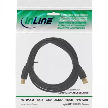 USB 2.0 pagarinātājkabelis, A tipa tēviņš/mātīte, InLine 34605B, melns, 5m