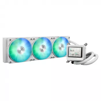 Šķidruma dzesēšanas sistēma ASUS MAX Gaming LC 360 ARGB LCD White Edition, 120 mm ventilatori, atbalsta AM4/AM5/LGA1700