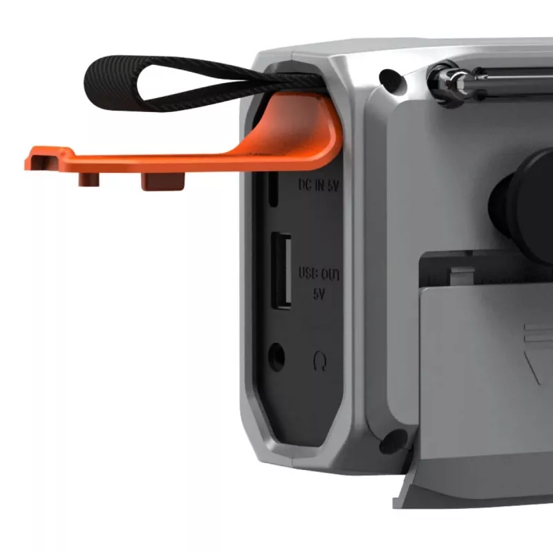 Portatīvais uztīšanas radio Marmitek RESQ 100 — DAB/DAB+/FM, 3 W, LCD, USB-C, 3.5 mm ligzda, gaiši pelēks
