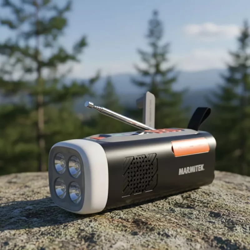 Marmitek RESQ 200 – Uztināmais radio, pārnēsājams, analogais un digitālais, DAB, DAB+, FM, 87.5 - 108 MHz, 170 - 240 MHz, 3 W