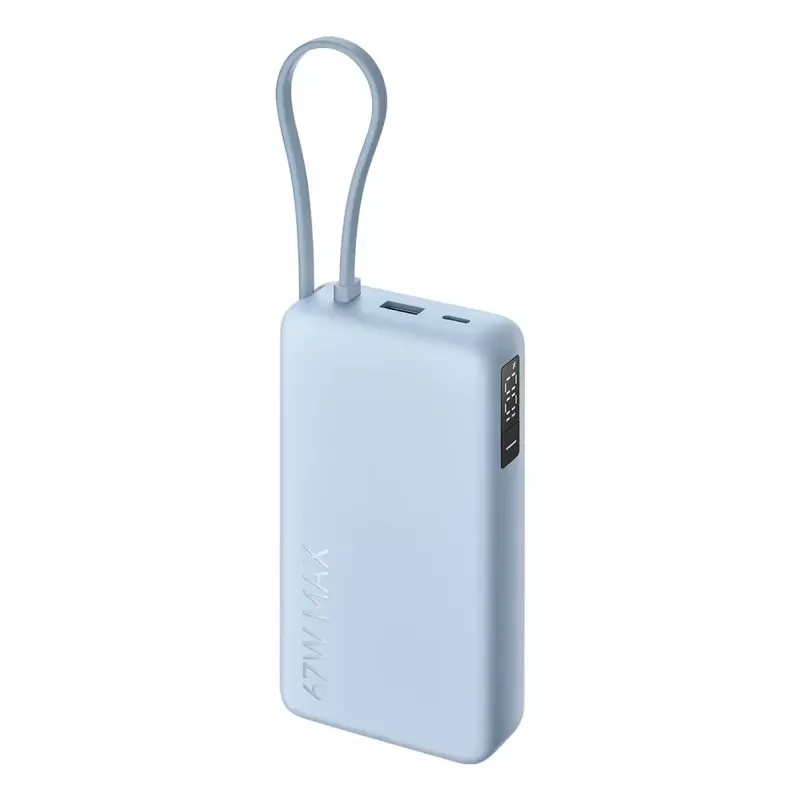 Power bank Xiaomi 67W 20000 mAh Li-Ion Zils — 11,1 V, USB-A + USB-C, atbalsta 3 ierīces