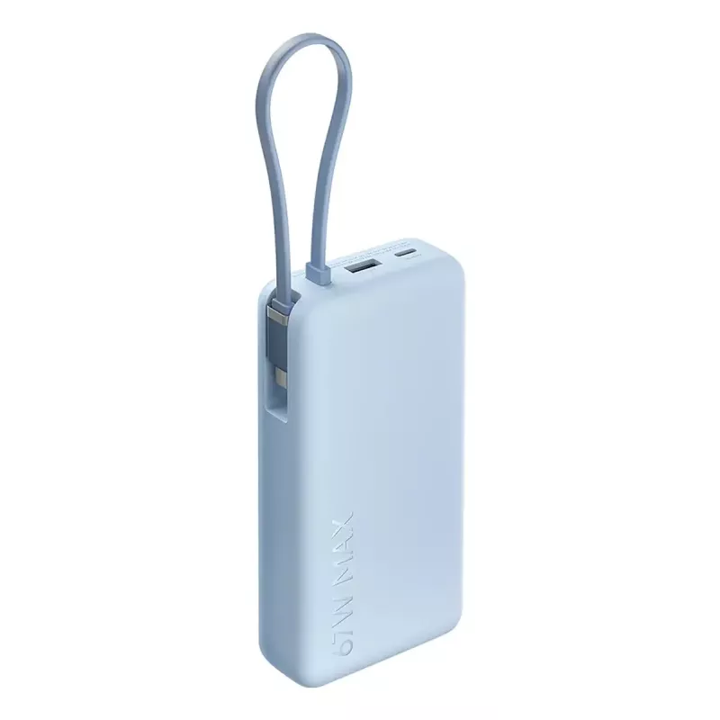 Power bank Xiaomi 67W 20000 mAh Li-Ion Zils — 11,1 V, USB-A + USB-C, atbalsta 3 ierīces