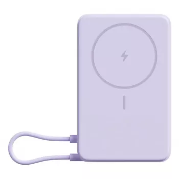 Power bank Xiaomi BHR08PAGL 5900 mAh Li-Ion ar bezvadu uzlādi, 1x USB-C, Violeta