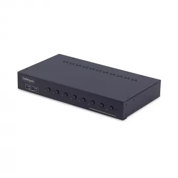 StarTech.com 8-Portu HDMI KVM Slēdzis ar 1U Rack Montāžas Komplektu, 4K 60Hz HDMI 2.0, Pogas un Karstie Taustiņi, 4-Portu USB Hubs, OS Neatkarīgs, TAA Atbilstīgs