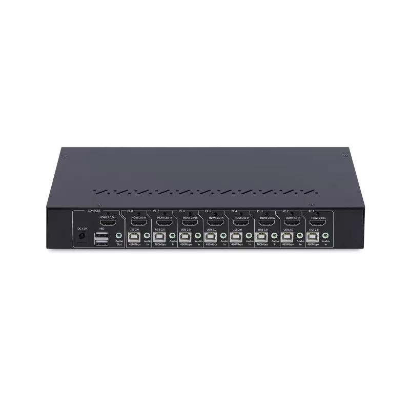 StarTech.com 8-Portu HDMI KVM Slēdzis ar 1U Rack Montāžas Komplektu, 4K 60Hz HDMI 2.0, Pogas un Karstie Taustiņi, 4-Portu USB Hubs, OS Neatkarīgs, TAA Atbilstīgs