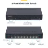 StarTech.com 8-Portu HDMI KVM Slēdzis ar 1U Rack Montāžas Komplektu, 4K 60Hz HDMI 2.0, Pogas un Karstie Taustiņi, 4-Portu USB Hubs, OS Neatkarīgs, TAA Atbilstīgs