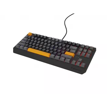 GENESIS Thor 230 TKL bezvadu spēļu tastatūra, USB + RF bezvadu + Bluetooth, QWERTY, melna/pelēka/oranža