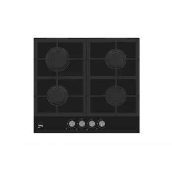 Beko HILG 642C5 SB Melns Iebūvējamā Gāzes Plīts 60 cm 4 degļi
