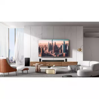TCL Q85H 7.1.4 kanālu skaņas josla ar Dolby Atmos, bezvadu zemfrekvences skaļruni un bezvadu apkārtējās skaņas skaļruņiem
