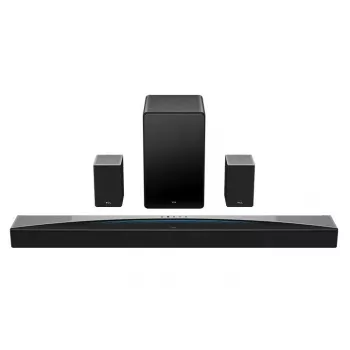 TCL Q85H 7.1.4 kanālu skaņas josla ar Dolby Atmos, bezvadu zemfrekvences skaļruni un bezvadu apkārtējās skaņas skaļruņiem