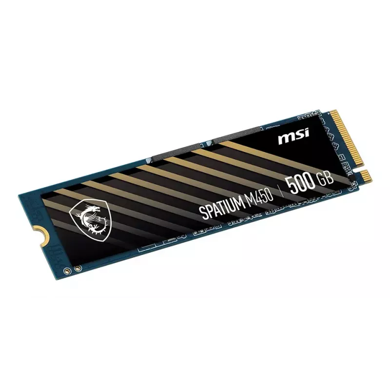 SSD M.2 NVMe MSI Spatium M450 500GB PCIe 4.0, 3D NAND, lasīšana 3600 MB/s, rakstīšana 2300 MB/s