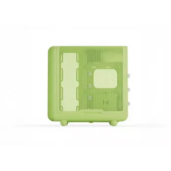Vidējais tornis HYTE X50 Matcha Milk — ATX/mATX/Mini-ITX, rūdīts stikls, priekšējais I/O