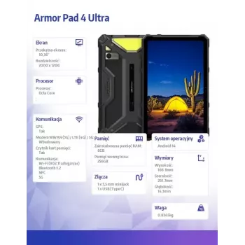 Planšete UleFone Armor Pad 4 Ultra 10.36 collas MediaTek 8GB 256GB Android