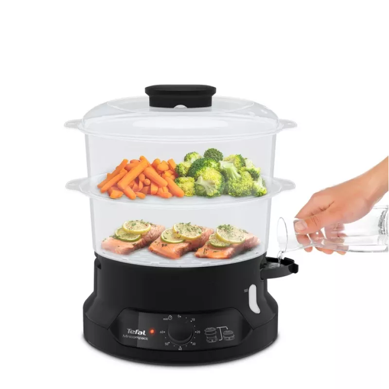 Tefal Minicompact VC139810 tvaika katls ar 2 groziem, 800 W, melns