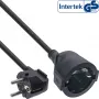 InLine pagarinātājkabelis ar leņķa kontaktdakšu Type F, 3 m, melns, 1 ligzda, 230 V