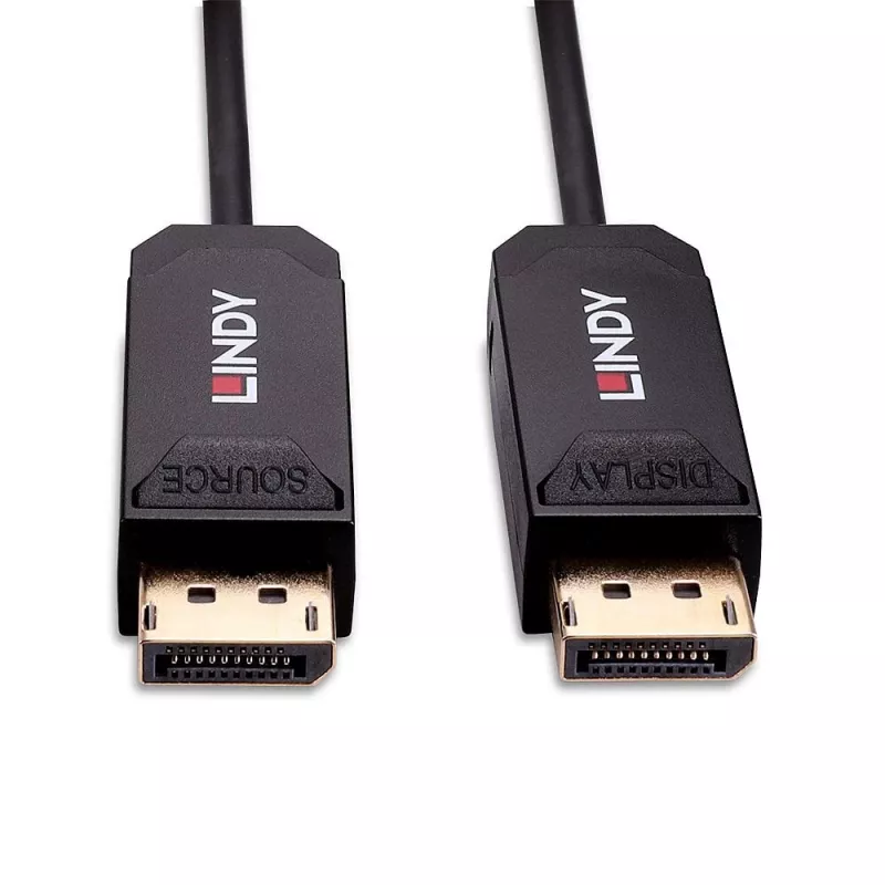 Lindy 10m šķiedru optikas hibrīda DP 2.0 UHBR10 kabelis, 10 m, DisplayPort, DisplayPort, vīriešu, vīriešu, 7680 x 4320 pikseļi