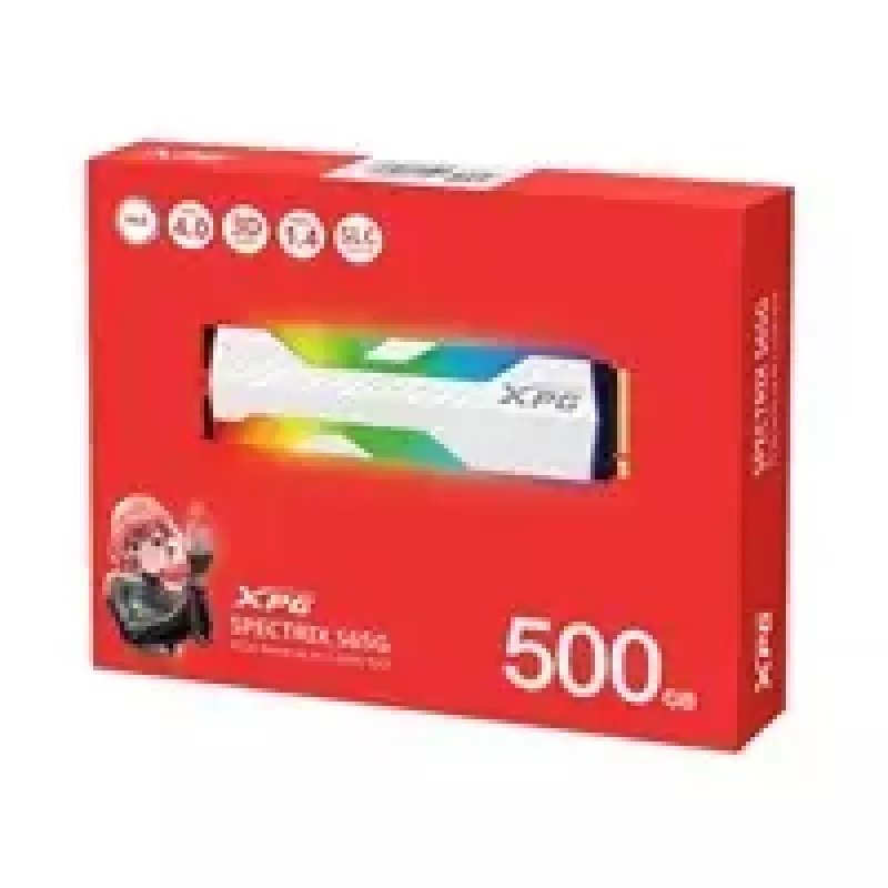 SSD ADATA XPG SPECTRIX S65G 500GB PCIe Gen4x4 M.2 2280 NVMe Lasīšana 5000MB/s Rakstīšana 2700MB/s