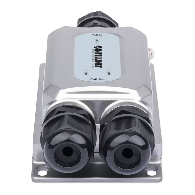 Intellinet 2-Port āra vandalizma necaurlaidīgs Gigabit PoE++ pagarinātājs, divi 30 W porti, pagarina PoE līdz 100 m, 60 W budžets, IEEE 802.3bt (4PPoE) saderīgs, IP67 ūdensnecaurlaidīgs, IK10, metāla korpuss